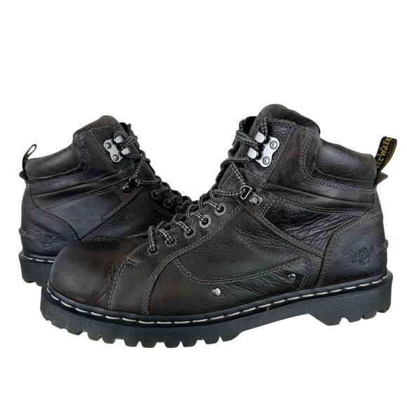 Men\'s Dr. Martens Diego Dark Gray Genuine Leather Lace Up Boots (Sz 13) main image 12